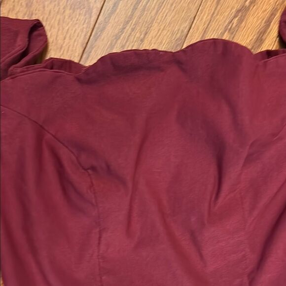 Chic Red A-Line Midi Dress with Sweetheart Scalloped Neckline - Picture 10 of 11